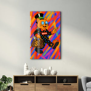 Zengin Kedi Enerjisi - Hype Luxe Cam Duvar Tablosu