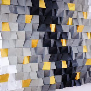 ・"Golden Touchs"・Premium Wood Handmade Wall Sculpture - Limited Edition - ArtDesigna Glass Printing Wall Art