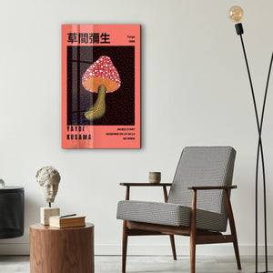 Artdesigna tarafından üretilen Yayoi Kusama soyut fırça cam duvar tablosu, canlı Japon pop art tasarımını şeffaf cam panel üzerinde sunar.