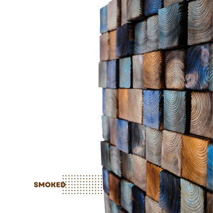 Custom Smoked Wooden Wall Sculpture - Artdesigna
