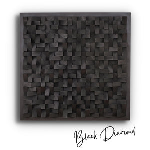 ・"Black Diamond Wall Sculpture"・Premium Wood Handmade Wall Sculpture - Limited Edition - ArtDesigna Glass Printing Wall Art