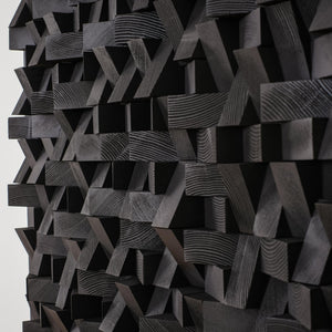 ・"Black Diamond Wall Sculpture"・Premium Wood Handmade Wall Sculpture - Limited Edition - ArtDesigna Glass Printing Wall Art