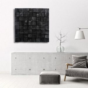 Smoked Black Wall Sculpture | Premium Wood Handmade Wall Sculpture - Artdesigna