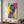 Peace Muse bold pop portrait art glass wall art by Artdesigna featuring vibrant colors and modern design on clear glass background