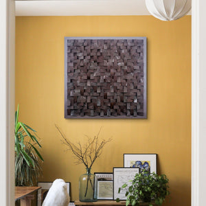 ・"Chocolate Diamond Wall Sculpture"・Premium Wood Handmade Wall Sculpture - Limited Edition - ArtDesigna Glass Printing Wall Art