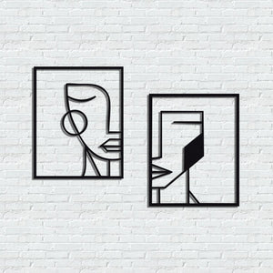 ・"Abstract Faces"・Premium Metal Wall Art - Limited Edition - ArtDesigna Glass Printing Wall Art