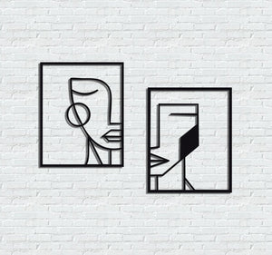 ・"Abstract Faces"・Premium Metal Wall Art - Limited Edition - ArtDesigna Glass Printing Wall Art