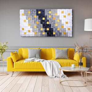 ・"Golden Touchs"・Premium Wood Handmade Wall Sculpture - Limited Edition - ArtDesigna Glass Printing Wall Art