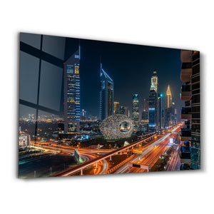 Dubai Skyline | Cam Duvar Tablosu