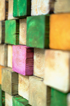 Füme Yeşil/Pembe | Birinci Sınıf Ahşap El Yapımı Duvar Heykeli