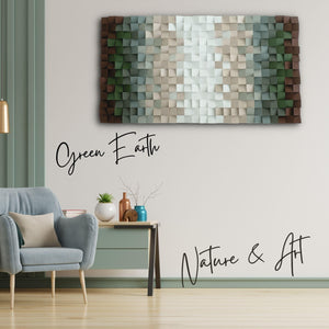 ・"Green Earth"・Premium Wood Handmade Wall Sculpture - Limited Edition - ArtDesigna Glass Printing Wall Art