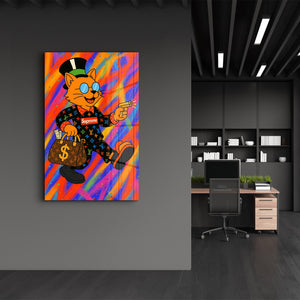 Zengin Kedi Enerjisi - Hype Luxe Cam Duvar Tablosu