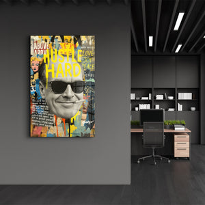 Hustle Hard - Kentsel İkon Kolaj Cam Duvar Tablosu