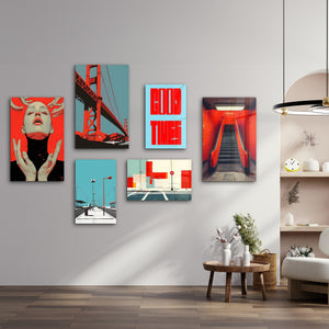 Urban Radiance & Architectural Harmony Gallery Glass Wall Art Set - Artdesigna