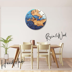 Coastal Azure Timekeeper | Premium Handmade Wall Clocks - Artdesigna