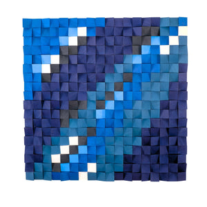 Mavi Nehir Üst Düzey Ahşap El Yapımı Duvar Heykeli - Sınırlı Sayıda