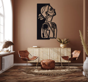 ・"Line Art Woman"・Premium Metal Wall Art - Limited Edition - ArtDesigna Glass Printing Wall Art