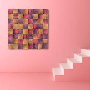 Smoked Pink Wall Sculpture | Premium Wood Handmade Wall Sculpture - Artdesigna