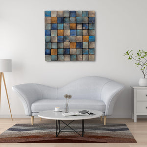 ・"Smoked Blue Wall Sculpture"・Premium Wood Handmade Wall Sculpture - ArtDesigna Glass Printing Wall Art