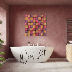 Smoked Pink Wall Sculpture | Premium Wood Handmade Wall Sculpture - Artdesigna