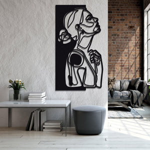 ・"Line Art Woman"・Premium Metal Wall Art - Limited Edition - ArtDesigna Glass Printing Wall Art