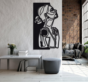・"Line Art Woman"・Premium Metal Wall Art - Limited Edition - ArtDesigna Glass Printing Wall Art