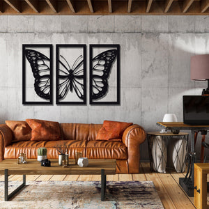 ・"Burtterfly Trio V2"・Premium Metal Wall Art - Limited Edition - ArtDesigna Glass Printing Wall Art