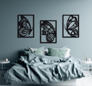 ・"Burtterfly Trio"・Premium Metal Wall Art - Limited Edition - ArtDesigna Glass Printing Wall Art