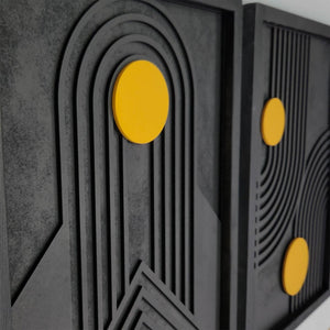 Solar Orbit Ahşap Duvar Tablosu – Üçlü