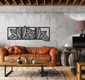 ・"Leaves Trio"・Premium Metal Wall Art - Limited Edition - ArtDesigna Glass Printing Wall Art