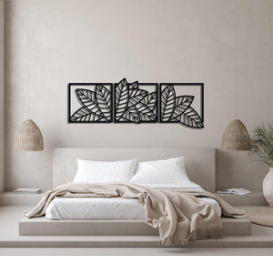 ・"Leaves Trio"・Premium Metal Wall Art - Limited Edition - ArtDesigna Glass Printing Wall Art