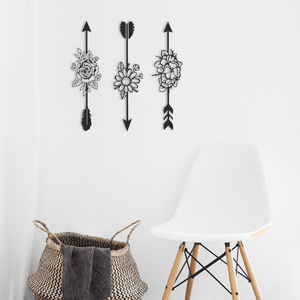 ・"Arrows and Flowers"・Premium Metal Wall Art - Limited Edition - ArtDesigna Glass Printing Wall Art