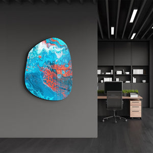 ・"Lava in the Ocean"・Amorphous Collection Glass Wall Art - ArtDesigna Glass Printing Wall Art