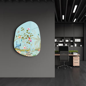 Tropikal Cennet – Amorf Cam Duvar Tablosu