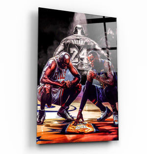 ・"Kobe - MJ - LeBron James"・Designer's Collection Glass Wall Art - ArtDesigna Glass Printing Wall Art