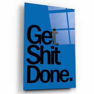 Get It Done Blue | Designers Collection Glass Wall Art - Artdesigna