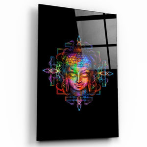 Rainbow Buddha | Glass Wall Art - Artdesigna