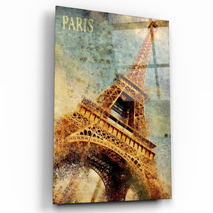 Silhouette Of Eiffel | Glass Wall Art - Artdesigna
