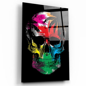 The Palm Skull | Glass Wall Art - Artdesigna
