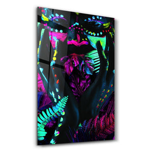 Neon Face | GLASS WALL ART - Artdesigna