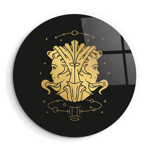 ・"Zodiac Signs - Gemini"・Rounded Glass Wall Art - ArtDesigna Glass Printing Wall Art