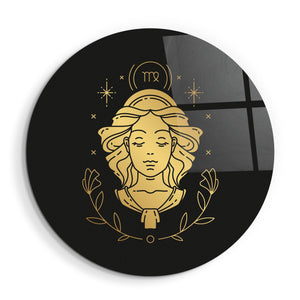 ・"Zodiac Signs - Virgo"・Rounded Glass Wall Art - ArtDesigna Glass Printing Wall Art
