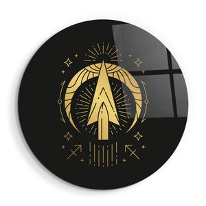 ・"Zodiac Signs - Sagittarius"・Rounded Glass Wall Art - ArtDesigna Glass Printing Wall Art