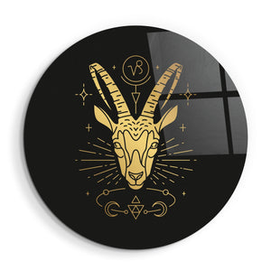 ・"Zodiac Signs - Capricorn"・Rounded Glass Wall Art - ArtDesigna Glass Printing Wall Art
