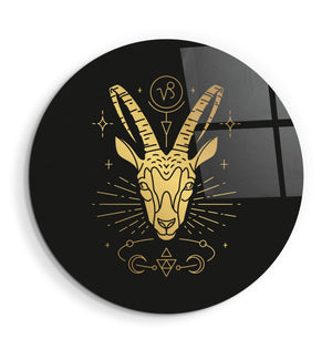 ・"Zodiac Signs - Capricorn"・Rounded Glass Wall Art - ArtDesigna Glass Printing Wall Art