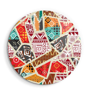 ・"Patchwork"・Rounded Glass Wall Art - ArtDesigna Glass Printing Wall Art