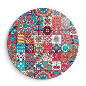 ・"Mosaics"・Rounded Glass Wall Art - ArtDesigna Glass Printing Wall Art