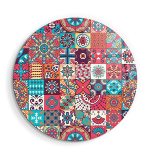 ・"Mosaics"・Rounded Glass Wall Art - ArtDesigna Glass Printing Wall Art