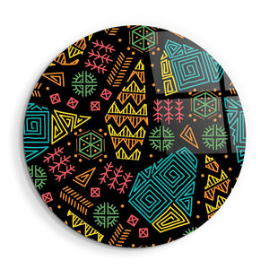 ・"Ethnica 2"・Rounded Glass Wall Art - ArtDesigna Glass Printing Wall Art