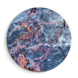 ・"Marble Blue Gray"・Rounded Glass Wall Art - ArtDesigna Glass Printing Wall Art
